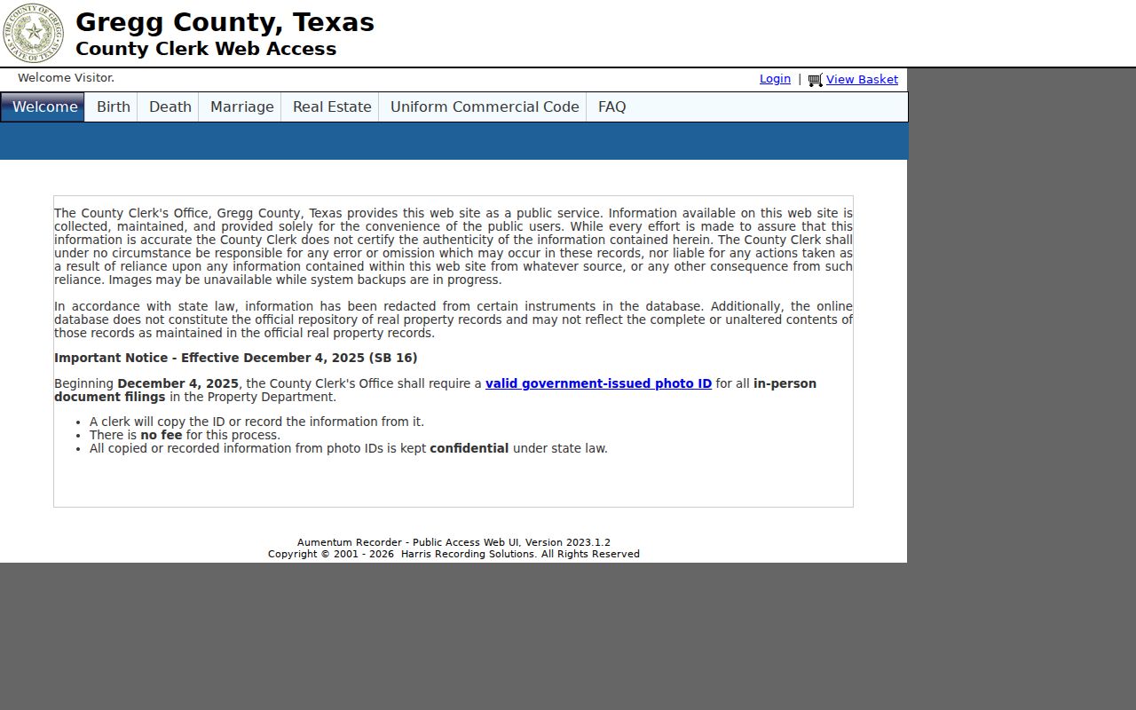Longview street directory grantor grantee deed index entry point